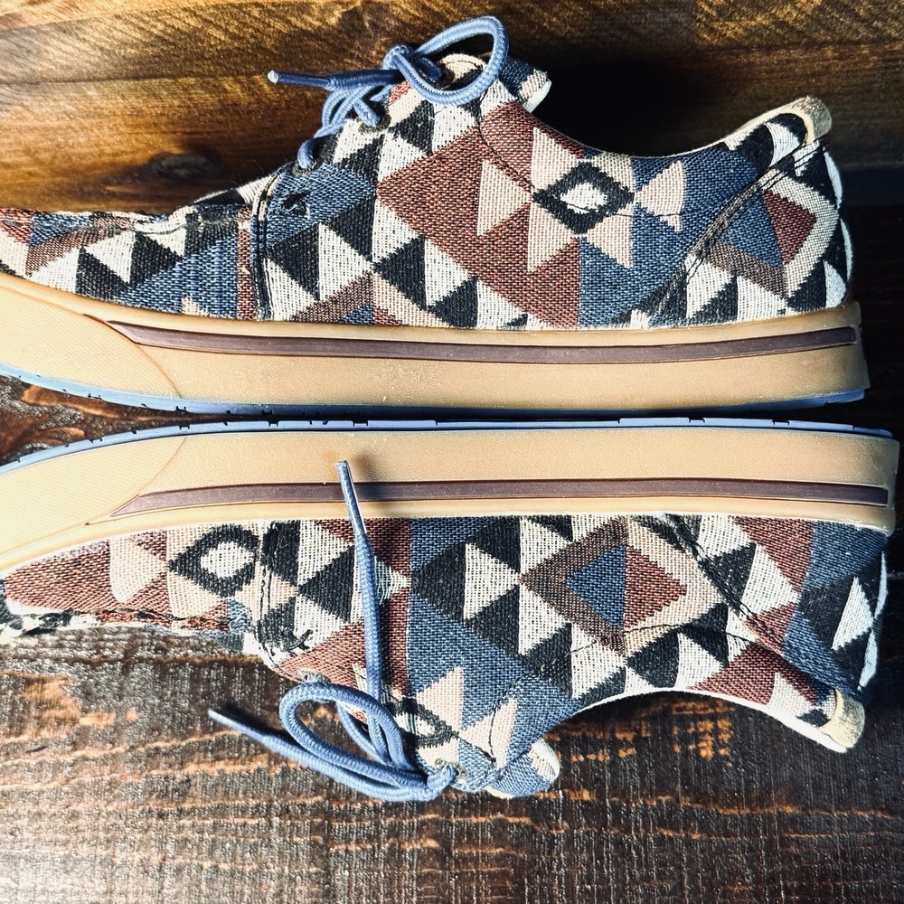 Twisted X Men's 8.5 Medium Hooey Loper Shoes Moc Toe MHYC006 Graphic Pattern - Picture 5 of 14